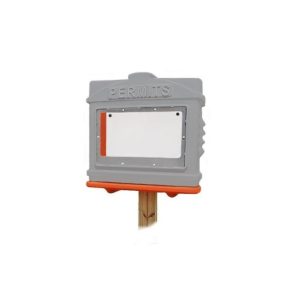 EZ Permit Box w/ Window Gray and Orange